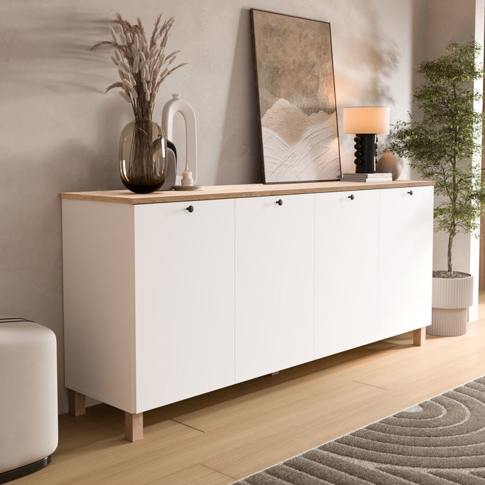 Hanah Home Nord - ND4-SW Blanco y Roble Hanah Home Nord - ND4-SW Blanco y Roble